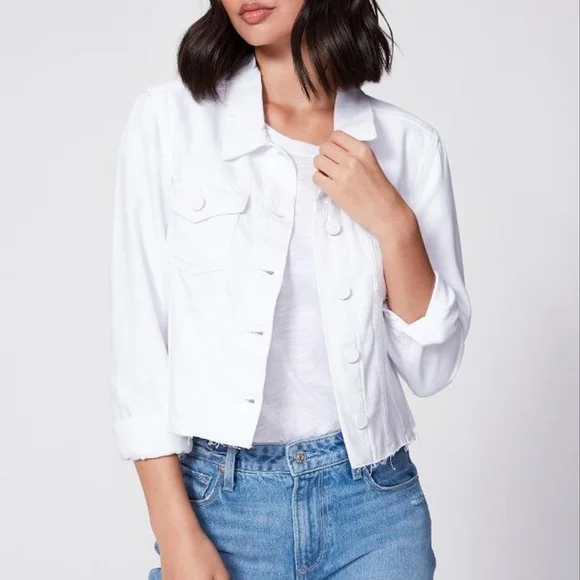 Paige Vivienne This Sh*t Is Bananas Custom Relaxed Cropped Denim Jacket White L - Picture 15 of 15